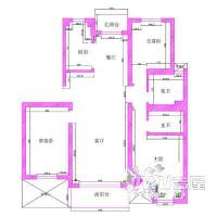 同济花园三期3室2厅2卫户型图