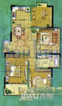 兰陵家园2室2厅1卫101㎡户型图