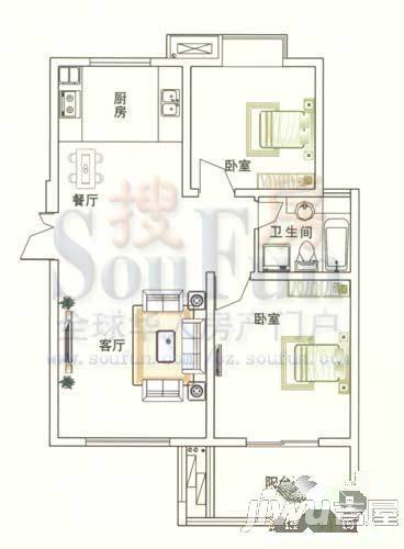 四季新城金典3室2厅1卫112.9㎡户型图