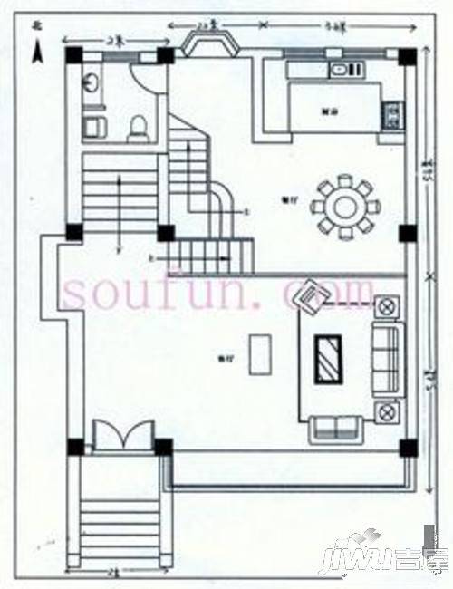 江南豪华花园1室1厅1卫86㎡户型图