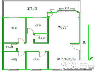 金玉苑3室2厅1卫121㎡户型图