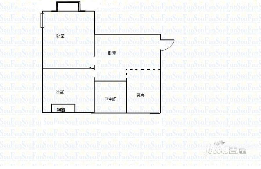 金玉苑3室2厅1卫121㎡户型图