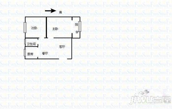 金玉苑3室2厅1卫121㎡户型图