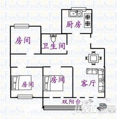 金玉苑3室2厅1卫121㎡户型图