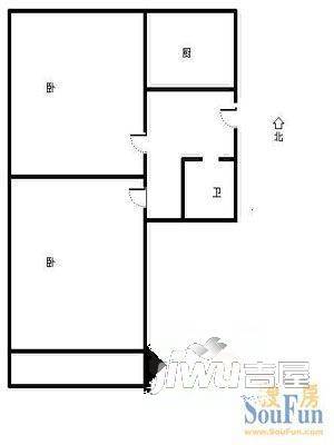 花园南村2室1厅1卫户型图