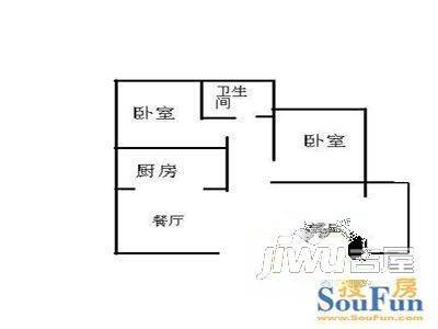 花园南村2室1厅1卫户型图