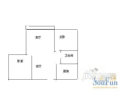 珠江花园2室2厅1卫户型图