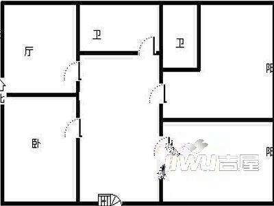 翠竹南区2室1厅2卫户型图