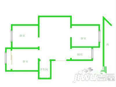 白云新村3室1厅1卫78㎡户型图