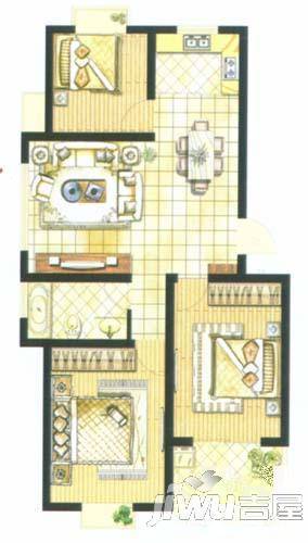 丽华三村续建房2室2厅1卫94.4㎡户型图