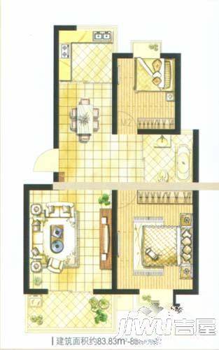 丽华三村续建房2室2厅1卫94.4㎡户型图