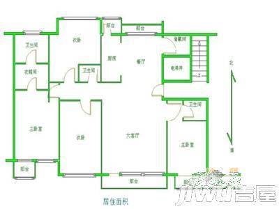 天安城市花园2室2厅1卫112㎡户型图