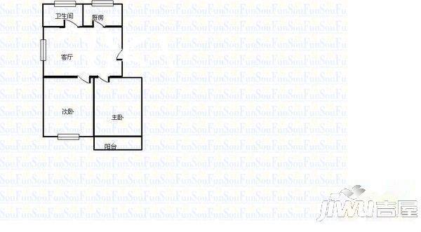 浦南南村2室1厅1卫63㎡户型图