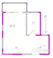 长江公寓1室1厅1卫户型图