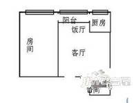 虹景花园1室2厅1卫户型图