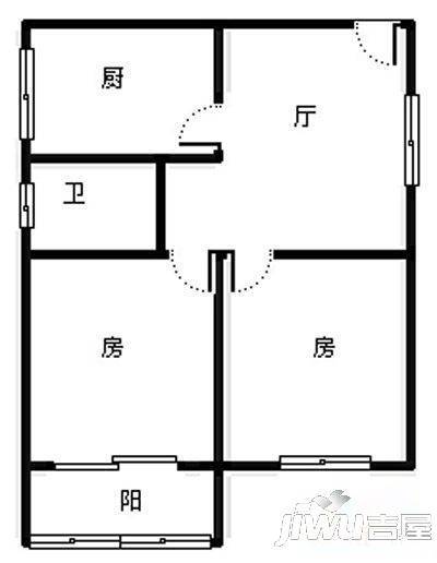 花东三村3室1厅1卫93㎡户型图