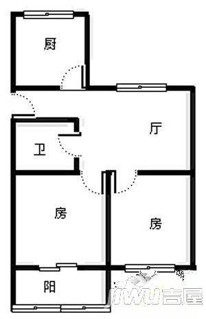 花东三村3室1厅1卫93㎡户型图