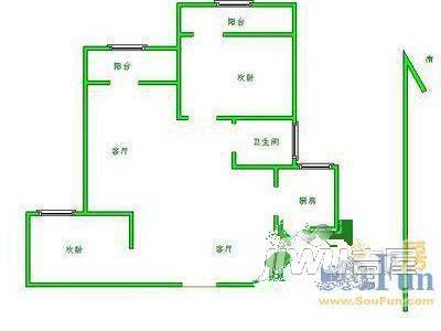 小胡新村3室2厅1卫户型图