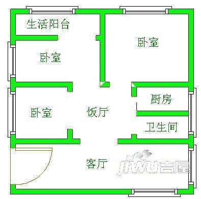 小胡新村3室2厅1卫户型图