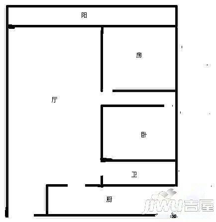 福地聚龙苑2室1厅1卫户型图