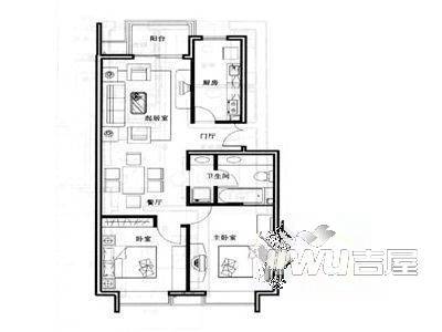 福阳山庄2室2厅1卫户型图