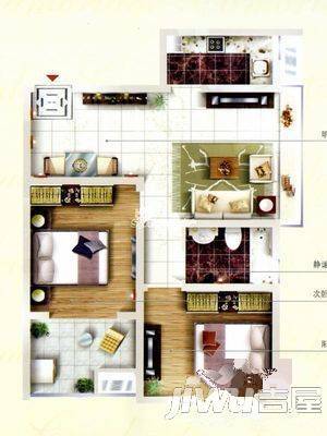 新城公馆国际公寓2室1厅1卫77㎡户型图