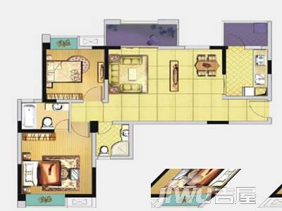 鹤苑新都3室2厅2卫144㎡户型图