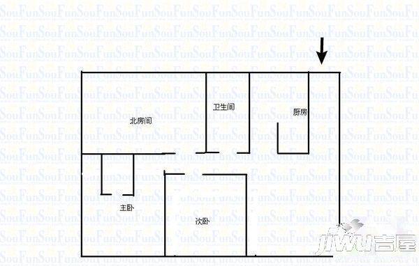 茂业豪园2室1厅1卫户型图