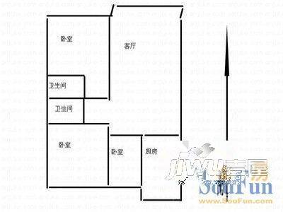 玉兰苑2室1厅1卫户型图