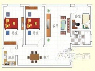 浦北新村2室2厅1卫户型图