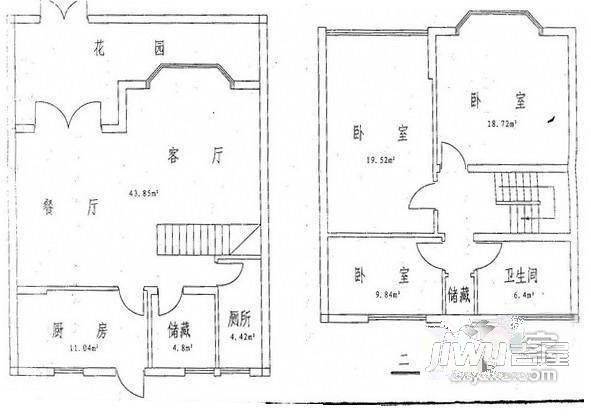 翠竹小区2室1厅1卫户型图