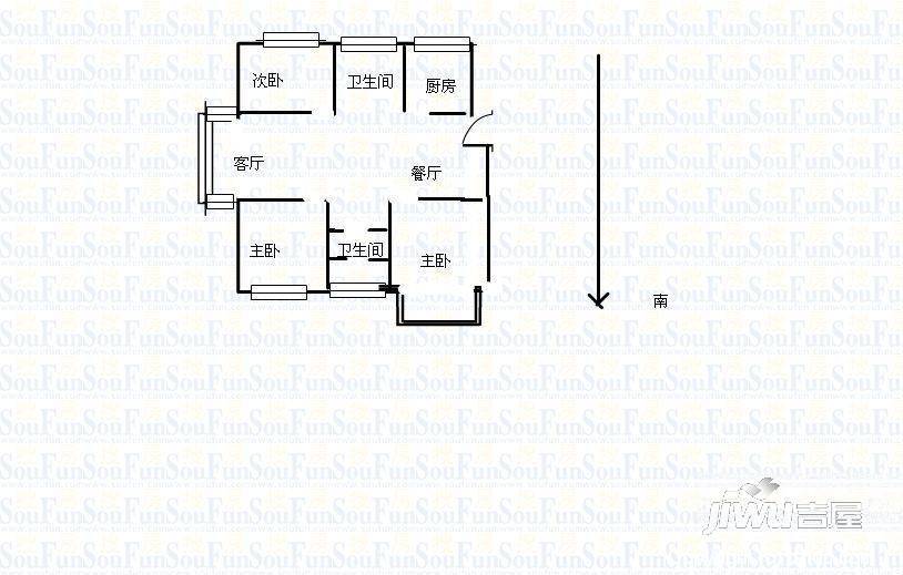 东坡雅居5室2厅2卫199㎡户型图