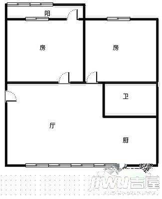 花东三村3室1厅1卫93㎡户型图