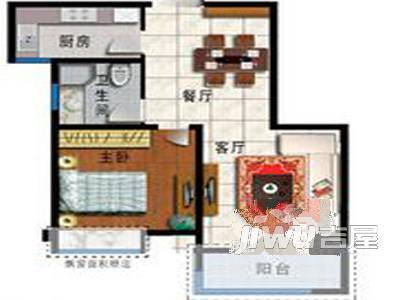 太阳花园1室1厅1卫户型图