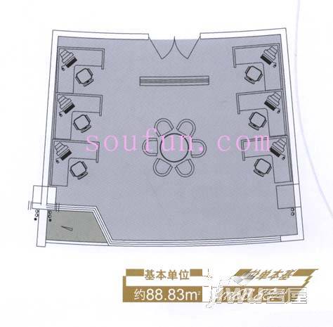 府琛商务广场1室1厅1卫72㎡户型图