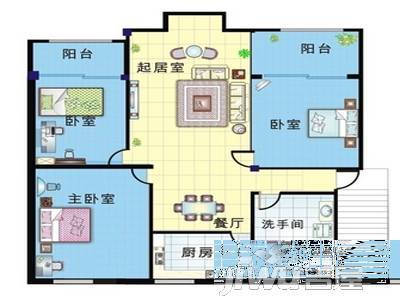 水岸人家3室2厅2卫141㎡户型图