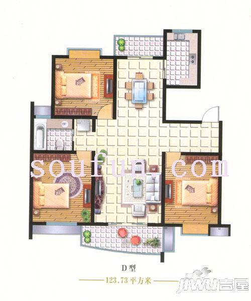 怡景名园4室2厅2卫153.9㎡户型图