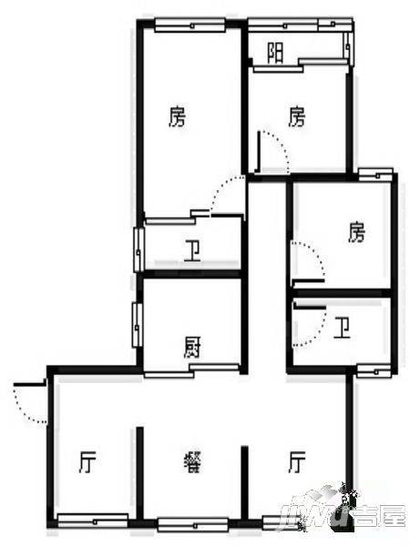 常发嘉园2室2厅1卫户型图