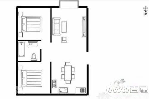 机械新村2室1厅1卫71㎡户型图