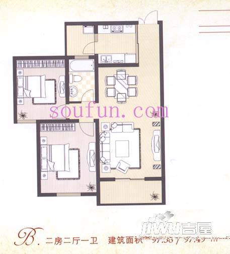 世府邻里中心3室2厅1卫116.8㎡户型图