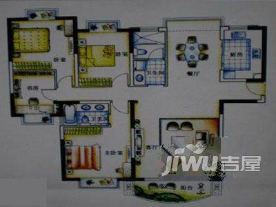 美景天城3室1厅1卫户型图