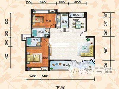 美景天城3室1厅1卫户型图