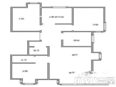 东苑公寓3室2厅1卫147㎡户型图