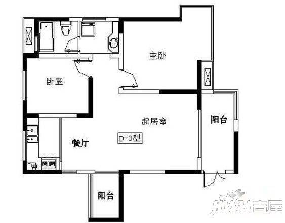 东苑公寓3室2厅1卫147㎡户型图