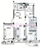 星河名居3室2厅2卫131㎡户型图