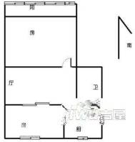 米市河公寓2室1厅1卫户型图