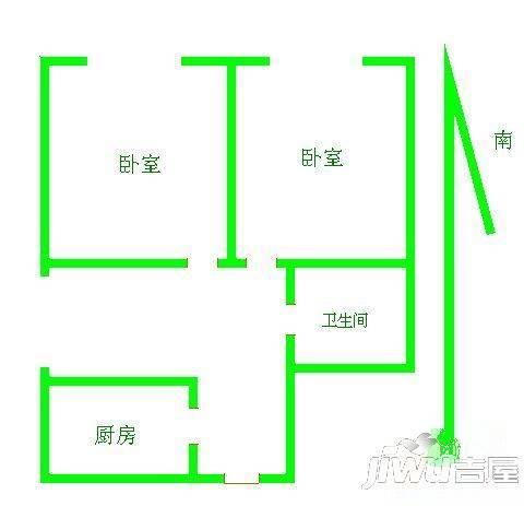 通济新村1室1厅1卫50㎡户型图