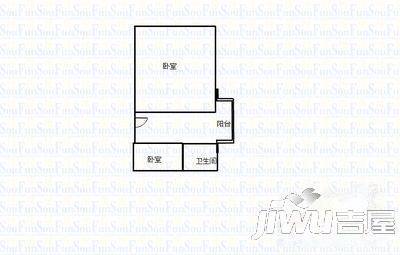 通济新村1室1厅1卫50㎡户型图