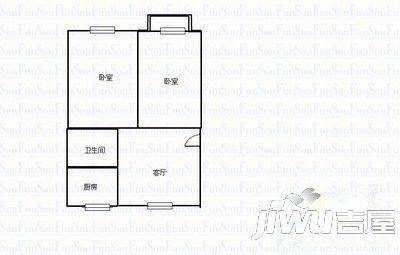 通济新村1室1厅1卫50㎡户型图