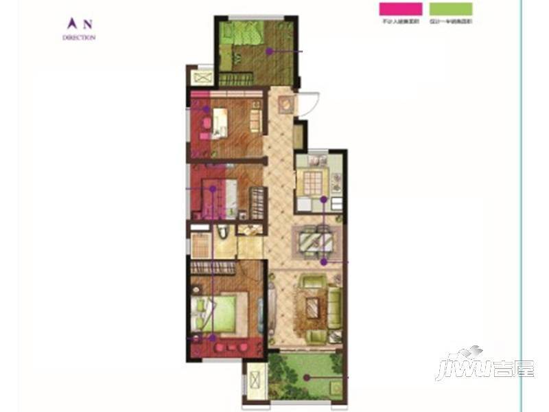 新城悠活城普通住宅77㎡户型图